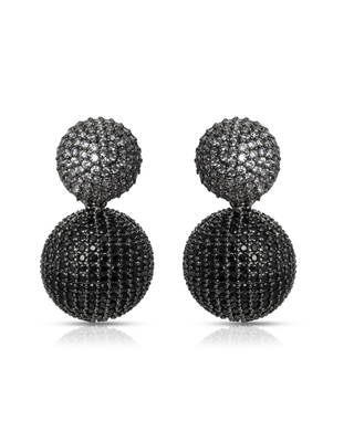 Dual Tone Disco Ball Earrings
