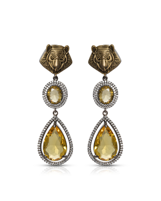 Tiger Royale Amber Drop Earrings