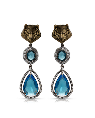 Tiger Royale Amber Drop Earrings