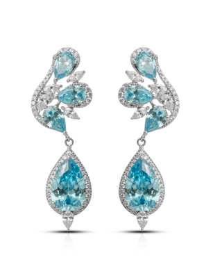 Blue Teardrop Crystal Earrings