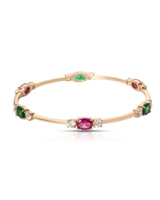 Ruby and Emerald Accent Slim Bracelet