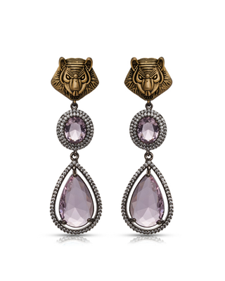 Tiger Royale Amber Drop Earrings