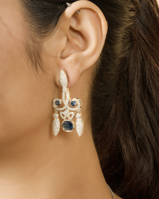 Emerald Blue Vine Earrings ( Only Available with Necklace)