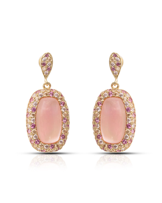 Soft Pink Halo Drop Earrings