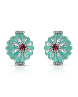 Turquoise Floral Stud Earrings