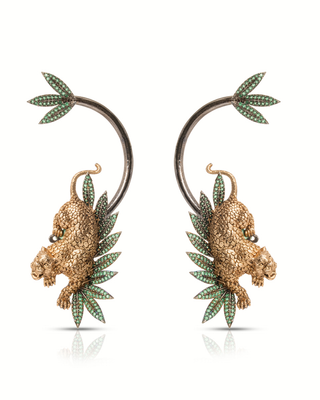 Wild Grace Panther Hoop Earrings