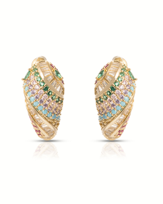Aurora Multicolor Crystal Hoop Earrings