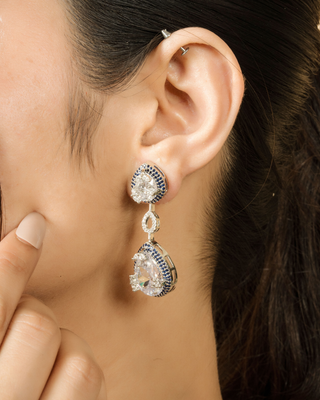 Sapphire Teardrop Earrings ( Only Available with Necklace )