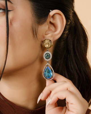 Tiger Royale Amber Drop Earrings
