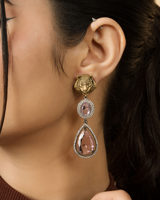 Tiger Royale Amber Drop Earrings