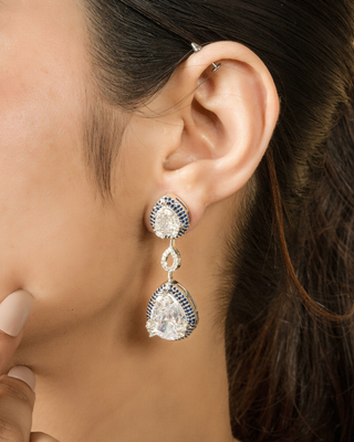 Sapphire Teardrop Earrings ( Only Available with Necklace )