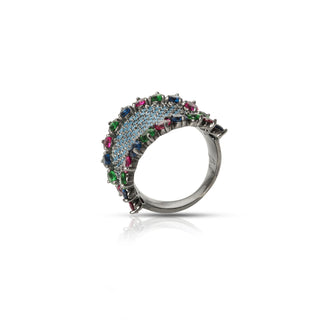 Multicolor Dome Statement Ring