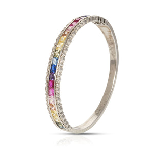 Rainbow Sapphire Eternity Bangle