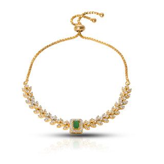Gold Cuban Link Pavé Bracelet