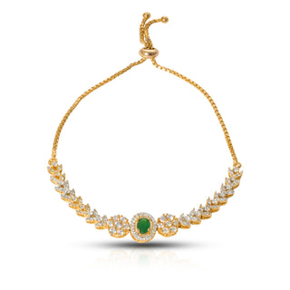 Emerald Floral Vine Adjustable Bracelet