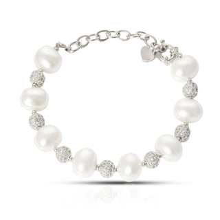 Pearl & Pavé Bead Bracelet