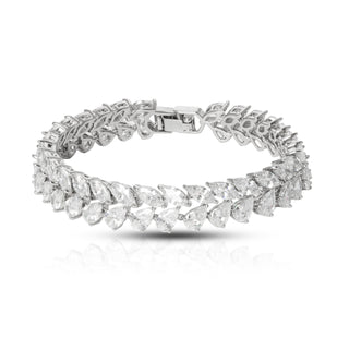 Double Row Marquise & Pear Diamond Bracelet