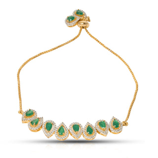 Emerald Elegance Adjustable Bracelet
