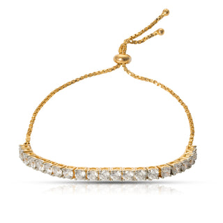 Elegant Gold-Tone Adjustable Tennis Bracelet