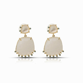Natural Stone Geometric Stud Earrings