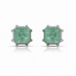 Square Halo Stud Earrings